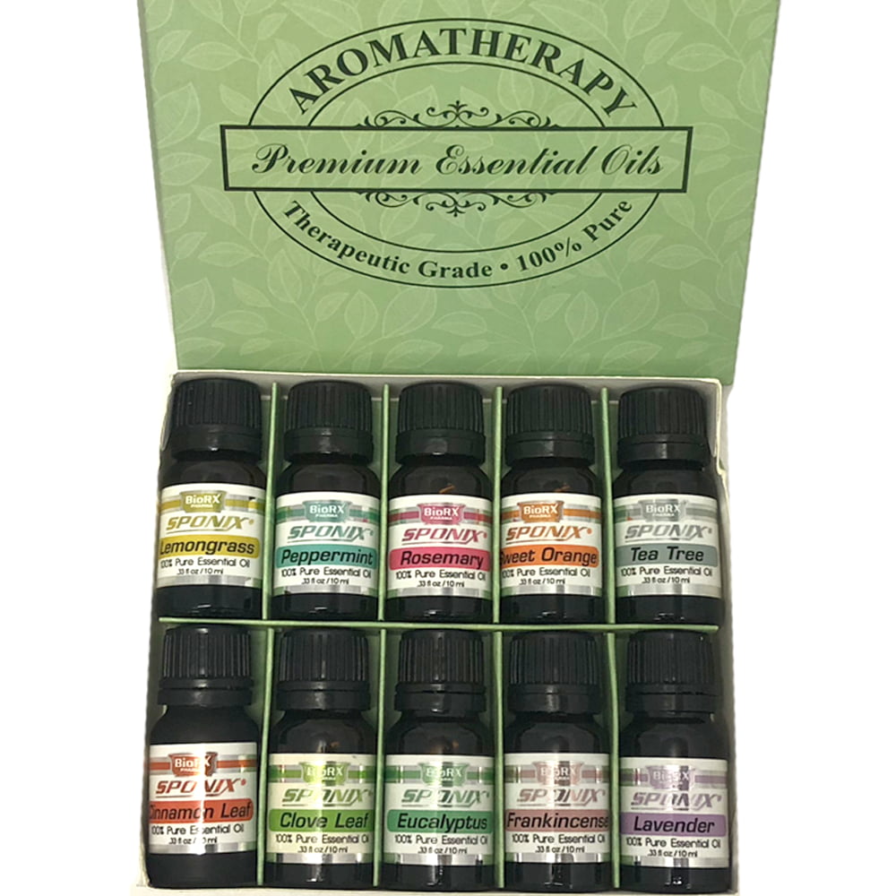 Essential Oil Gift Set of 10 Aromatherapy Peppermint