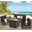 Black, variant on Gaildon 5 Piece Patio Furniture Set with Fire Pit Table, All Weather Outdoor Sectional PE Rattan, Patio Conversation Sets with Cushions for Garden Lawn Balcony Porch Deck, Grey