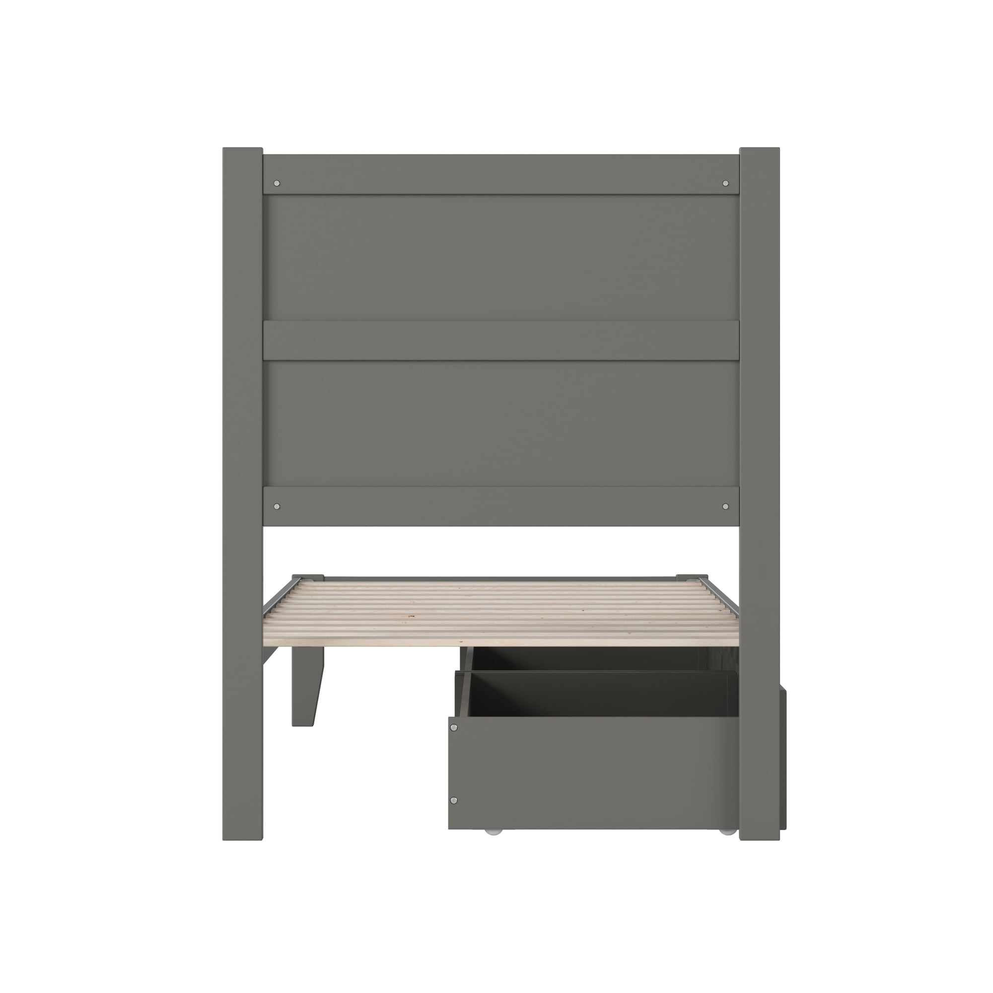 AFI NoHo 14" Twin Wood Platform Bed Frame with Set of 2 Storage Drawers, Grey