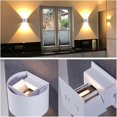 thumbnail image 2 of Led luz de pared interior exterior lámpara de pared blanca cálida con ángulo de haz ajustable 12w Ip65 impermeable arriba abajo 2700k iluminación de pared Afortunado Sencillez, 2 of 5