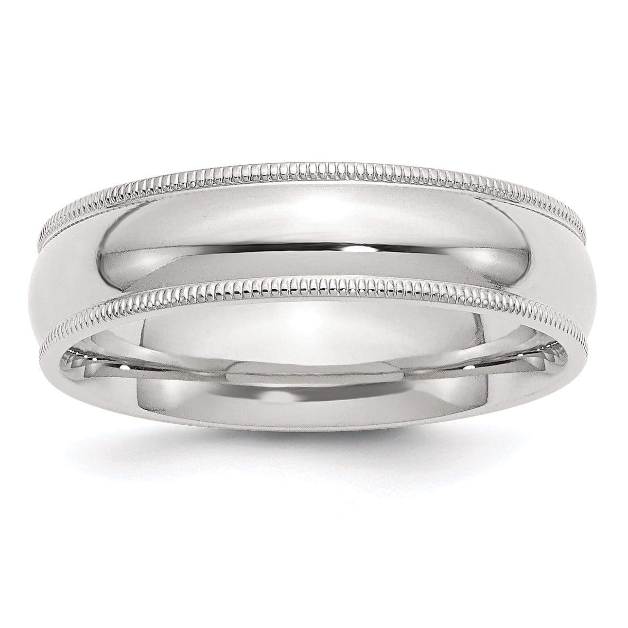 925 Sterling Silver 6mm Milgrain Comfort Fit Wedding  Ring  