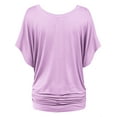 thumbnail image 2 of Made by Johnny Women's Boat Neck Short Sleeve Dolman Drape Top XL LAVENDER, 2 of 6