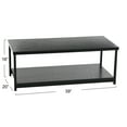 thumbnail image 2 of Household Essentials Jamestown Rectangular Coffee Table with Storage Shelf Black Oak Wood Grain and Black Metal, 2 of 8