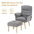 thumbnail image 4 of Accent Chair with Ottoman, Adjustable Backrest Armchair, Modern Upholstered Chair with Ergonomic Design for Living Room, Reading Room, Bedroom, Grey, 4 of 6