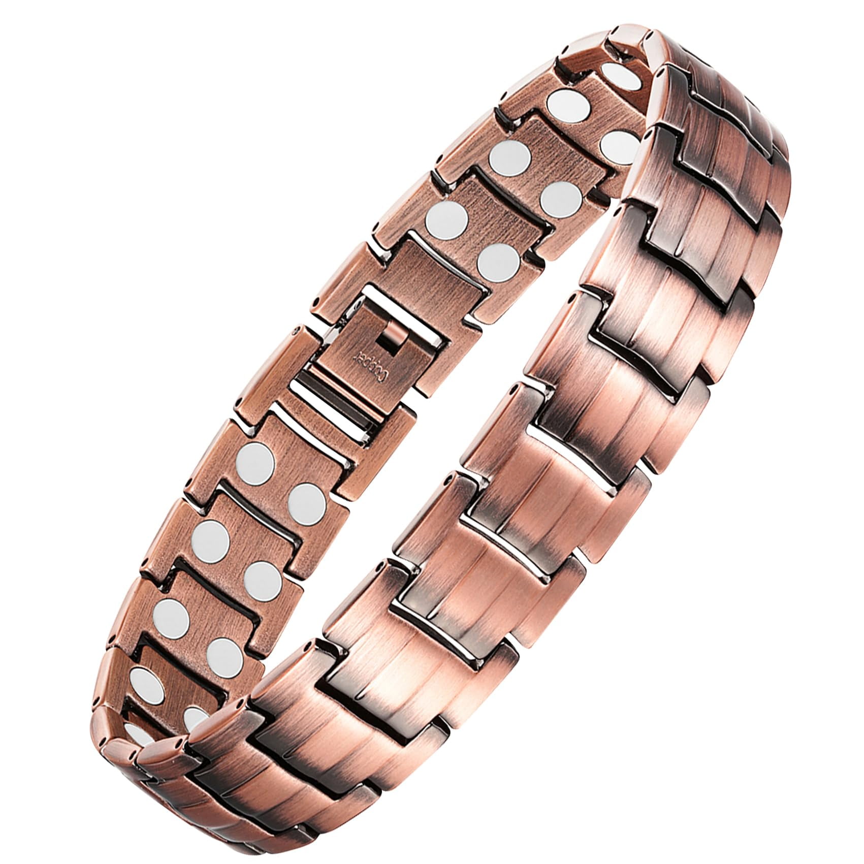 Wollet Magnetic Copper Bracelets Bangle for Men, Set of 2