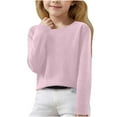 thumbnail image 2 of Bnwani Pullover Sweater for Toddler Fall Knitted Solid Sweater Pink, 2 of 7