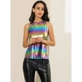 thumbnail image 2 of Camiseta Sin Mangas Allegra K Chaleco Brillante Metálico Vistoso XL, 2 of 6