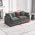 thumbnail image 5 of Modern Sofas Cloud Sofa LoveSeat (Ottoman is not included), Modern Sectional Couch, for Living Room Bedroom and Apartment, Comfy Double Layer Upholstered Seat Cushion, Breathable Chenille Fabric, Bla, 5 of 10