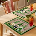 thumbnail image 4 of St. Patrick's Day Placemats Set&nbsp;of 1 Green Hat Gnome Lucky Shamrocks Wood Grain Green Plaid Heat Insulation Washable Place Mats, Non-Slip Table Mats for Dining Table Party Kitchen,13x19 Inch, 4 of 9