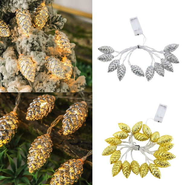 mfyjkho Guirnalda de luces LED con forma de piña para árbol de Navidad - 78 pulgadas, impermeable, de plástico, para interiores y exteriores - 1 unidad