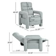 thumbnail image 2 of GDF Studio Modern Push Back Recliner Chair with Teddy Fleece Upholstery, Adjustable Positions, Anti-Slip Legs, Light Grey, 2 of 2