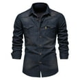thumbnail image 2 of Camisa de manga larga para hombre con bolsillo y corte clásico lavado - Material duradero, diseño moderno, informal para todas las estaciones, tallas S-XXL, 2 of 6