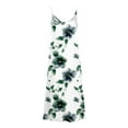 thumbnail image 5 of Aobny Modest Womens Vacation Dresses Sunday White Sundress V-Neck Floral Midi Sleeveless Womens Spring Dresses 2025, 5 of 5
