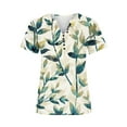 thumbnail image 4 of Aloohaidyvio Tops,Womens Summer Tops V Neck T Shirts Printed Tops Button Loose Casual Tshirts, 4 of 5
