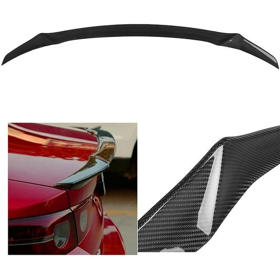 CCIYU Glossy Black Carbon Fiber Rear Spoiler Wing Accessories for 2019-2020 for MAZDA 3 Stylish Trunk Spoiler Wing