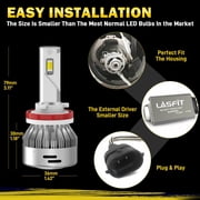 Lasfit H8 H9 H11 LED Headlight Bulbs, Switchback H11 LED Bulbs High/Low Beam Fog Light 60W 6000LM 6000K White/3000K Amber