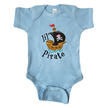 

Inktastic Lil Pirate pirate ship pink bandana Gift Baby Boy or Baby Girl Bodysuit