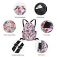 thumbnail image 3 of HAWEE Drawstring Bag Floral String Bag Sports Backpack Gym Sackpack with Side Pocket for Men Women, 3 of 7