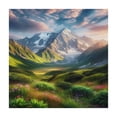 thumbnail image 4 of Acheng Mountain Peak Wildflowers Sunlight Square Fitted Tablecloth 100% Polyester Fiber 36*36, 4 of 8