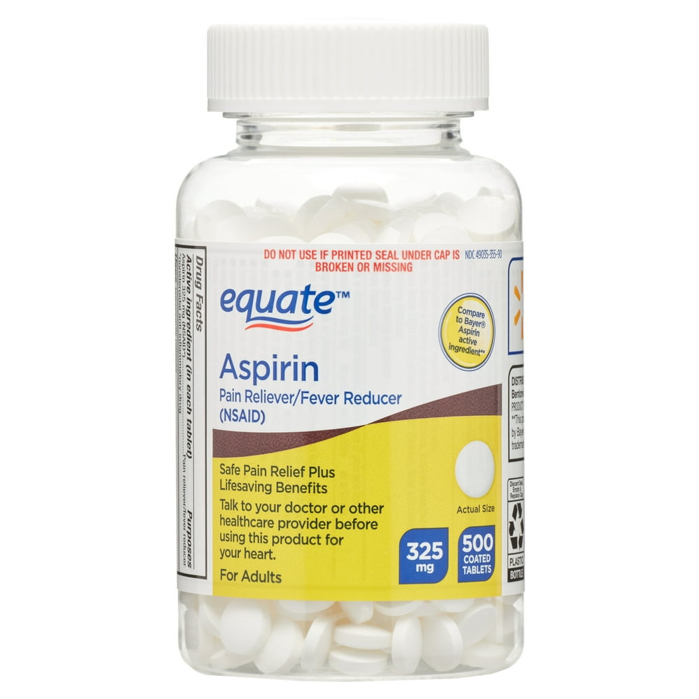 Equate Aspirin Tablets 325 mg, Pain Reliever and Fever Reducer (NSAID