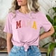 thumbnail image 5 of Camiseta Penkiiy Mama Mujer Carta de Mama Impresión Camiseta Día de la Madre Tops de manga corta XL Rosa, 5 of 5