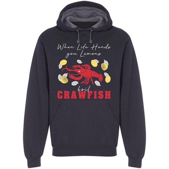 Life Lemons Boil Crawfish Sketch Hoodie Men -Image by Shutterstock, Male Medium