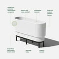 thumbnail image 3 of Veradek Demi Series Raised 30" Long Plastic-Stone Planter - (White/Black, 1 Pack), 3 of 8