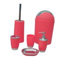 thumbnail image 1 of Juego de accesorios de baño de lujo: juego de baño de plástico con dispensador de jabón. rojo, 1 of 9