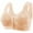 Beige, variant on Ohufall Bra for Seniors Front Closure Bras Older Women Easy Close V-Neck Push-up Bra No Underwire Comfortable Floral Print Wireless Bras Size 36B/C-46B/C