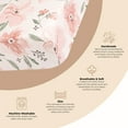 thumbnail image 2 of Crane Baby Parker Fitted Crib/Toddler Bed Sheets - Pink Floral 100% Cotton Sateen Crib/Toddler Bed Sheet, 2 of 5