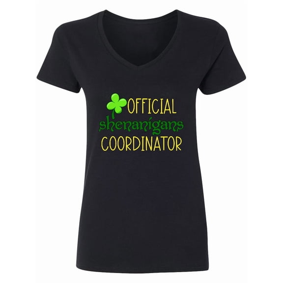 Inktastic Official Shenanigans Coordinator St. Patrick's Day Women's V-Neck T-Shirt