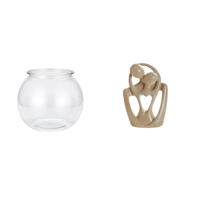 Acuario de escritorio,Pecera pequeña transparente,pecera,jarrón,mesa,Tanque de peces Contenedor de acuario transparente Hogar,Estatua abstracta,Estatua abstracta para decoración del