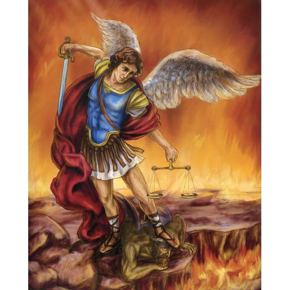 Catholic print picture - St. Michael T - 8" x 10" ready to be framed