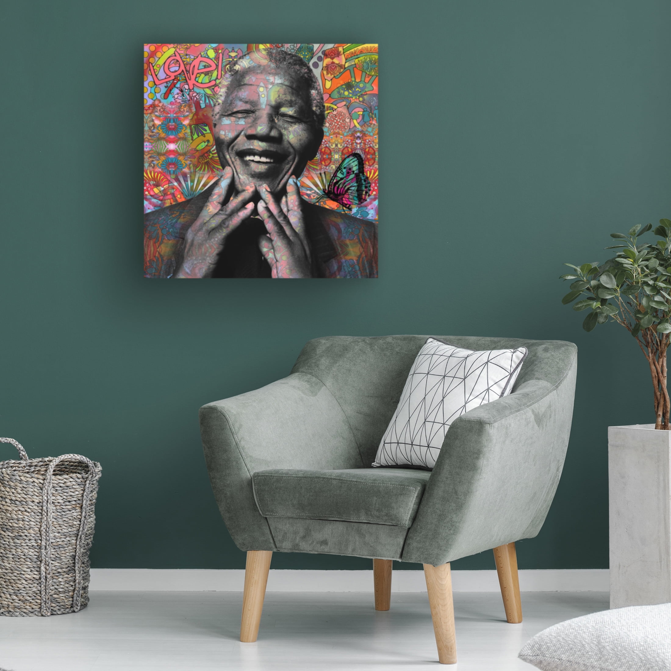 Canvas Wall Art - Dean Russo 'Mandela' Wall Art for Living Room, Bedroom, or Office Décor by Trademark Fine Art - 35 x 35 Inches