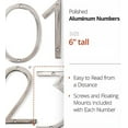 thumbnail image 2 of NACH Floating Mount Shadow House Address Number For Outside or Inside, Metal Modern House Numbers For Mailbox, Front Door, Maximum Rust Protection, Polished Aluminum, 6 inch, #3, HH-SDW6-ALM-3, 2 of 5