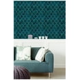 thumbnail image 4 of Peel and Stick Wallpaper Graphic Trellis Sapphire Blue/Gold Removable contactpaper for Home Bathroom Decorations 17.7in x 118in, 4 of 8