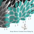 thumbnail image 6 of Black Turquoise and Gray Floral Pattern Shower Curtain 72"x72" ,Bathroom Decorative Shower Curtains Set with 12 Hooks,Modern Waterproof Washable Shower Curtain, 6 of 6