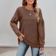 thumbnail image 4 of Sudadera Sudaderas básicas para mujer, estilo informal, cuello redondo, sudaderas lisas, traje de calle Ygjytge Marrón T S para Mujer, 4 of 7