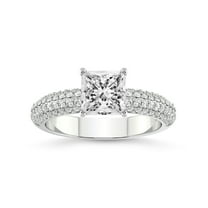 4 Carat IGI Certified Princess Shape Lab Grown Diamond Engagement Ring | 14K White Gold |Casimer Side Stone Diamond Ring | FG-VS1-VS2 Quality Friendly Diamonds