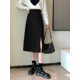 thumbnail image 1 of Falda ajustada a la cadera negra con abertura lateral elegante y adelgazante de longitud media y cintura alta para mujer primavera verano 2024, 1 of 4