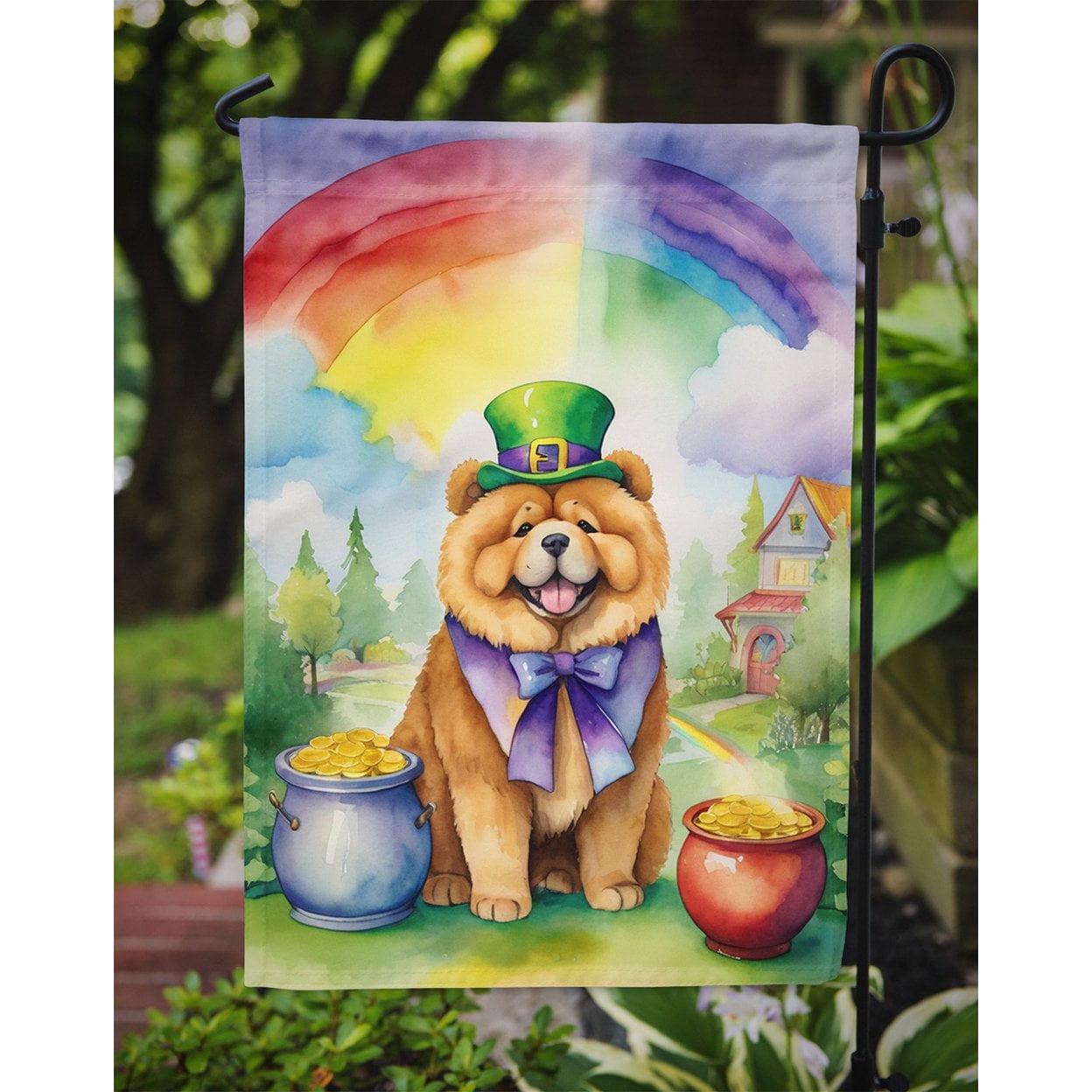 Chow Chow St Patrick's Day Garden Flag 11.25 in x 15.5 in