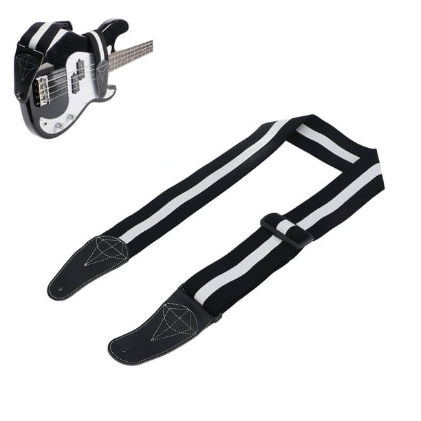 Correas De Guitarra, Correa De Hombro Elástica Eléctrica Acústica Universal De Doble Cara De Cuero De Microfibra De Algodón Para Guitarra Acústica Bajo