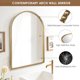 thumbnail image 3 of Espejo de pared arqueado para baño, marco de abalorio de metal de 20 x 30 pulgadas, espejo decorativo y moderno para colgar en la pared para baño, recámara, sala de estar, entrada, oro, 3 of 11