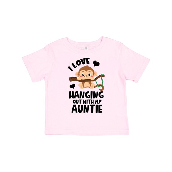 Inktastic Monkey I Love Hanging out with My Auntie Boys or Girls Toddler T-Shirt