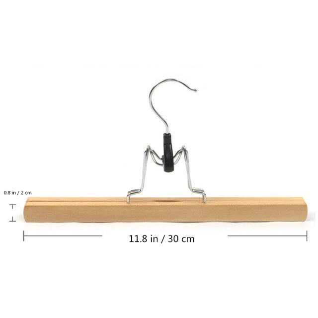 3 Pcs Natural Solid Wood Pants Hangers Skirt Hangers Clips Slack Hanger