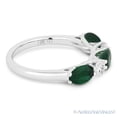 thumbnail image 3 of 1.64ct Emerald & Diamond 5-Stone Anniversary Ring / Wedding Band in 18k White Gold, 3 of 3