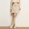 thumbnail image 3 of Knitted skirt cashmere skirts for women Wrap up skirt, short skirt, A-line skirt wool mini skirt wool skirts clothes for women, 3 of 6
