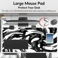 thumbnail image 5 of Fluid Pattern Desk Mat Marbled Design Desk Pad,Gaming Mouse Pad with Seamed Edges,Waterproof Large Mouse Pad,Non-Slip Rubber Base XL Gaming Mousepad,31.5x11.8 in Computer Mat Keyboard Pad White-Black, 5 of 6