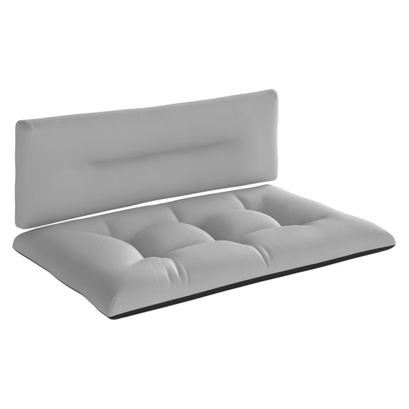 Pallet Cushions 2 Seater Outdoor - 47.2x30.3 & 47.2x15.7 - 3.9" Thick Replacement Pads - Tufted Patio Furniture Cushions - Light Gray
