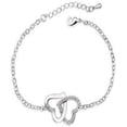 thumbnail image 2 of Double Love Heart Soulmate Crystal Bracelet Alloy Adjustable Hand Chain for Woman Jewelry Gift, 2 of 4